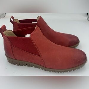 Dansko Louisa Red Burnished Calf Leather Slip On Boot Women's Sz 7.5-8 EU37 NEW